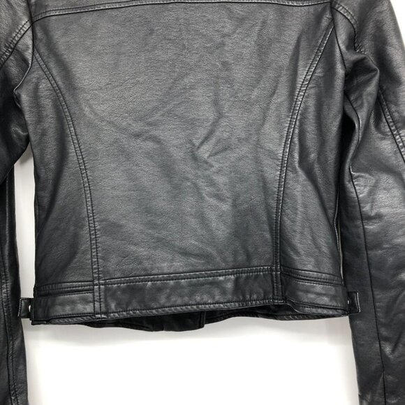 GUESS Women's Black Regina Faux Leather Biker Jacket size XS - Picture 14 of 16